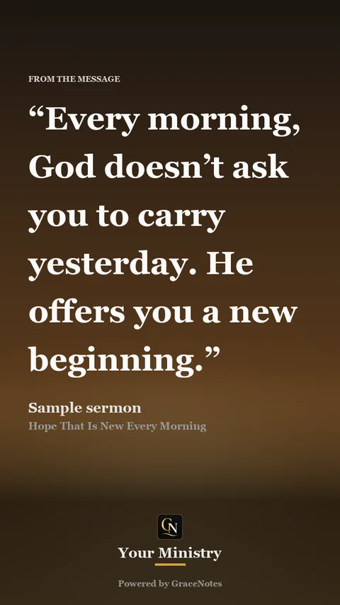 A share card with a quote from the sermon.