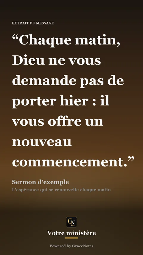 Une carte à partager avec une citation de la prédication.