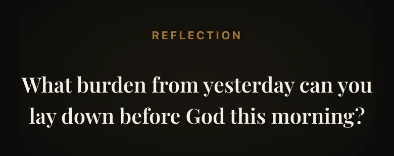 A reflection question from the sermon.